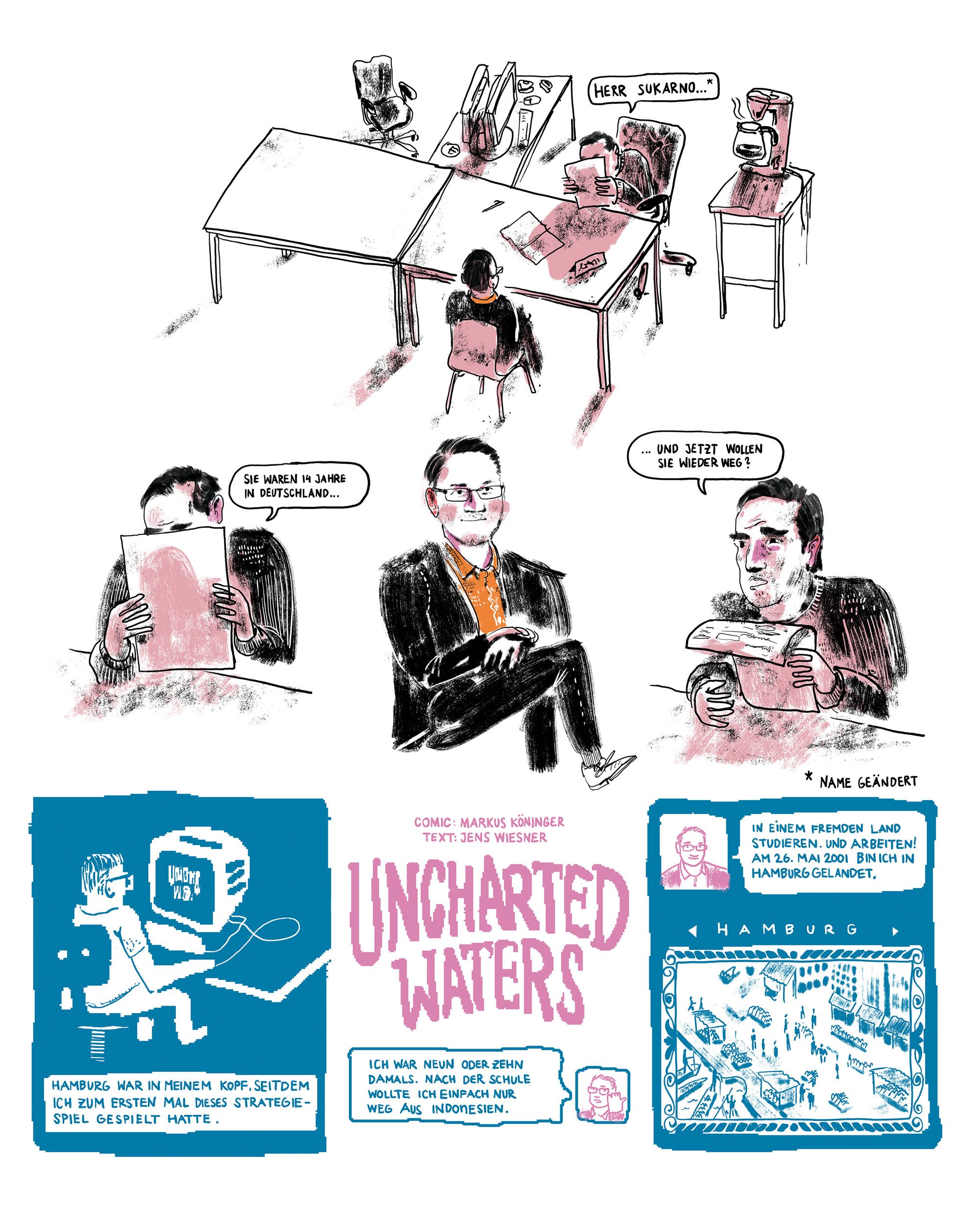 Uncharted Waters - Comic-Reportage, Seite 1